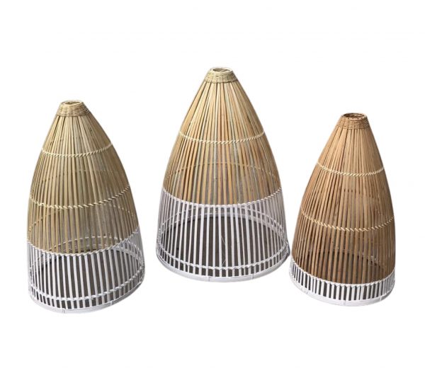 Homdwell Χειροποίητα Κρεμαστά Φωτιστικά από Bamboo (Σετ 3 τεμ)