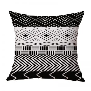 Homdwell Pillowcase Geometric B&W Retro Cotton/Linen (45x45)