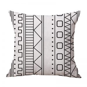 Homdwell Pillowcase Geometric B&W Cotton/Linen (45x45)