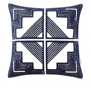 Homdwell Pillow case Navy 100% Cotton with embroidery (45x45)