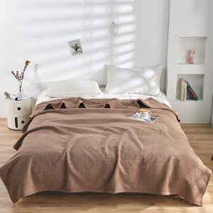 Homdwell Throw - Brown Lattice Blanket 100% Cotton (150x200)