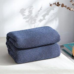 Homdwell Ριχτάρι - Κουβέρτα Blue Lattice 100% Cotton (150x200)